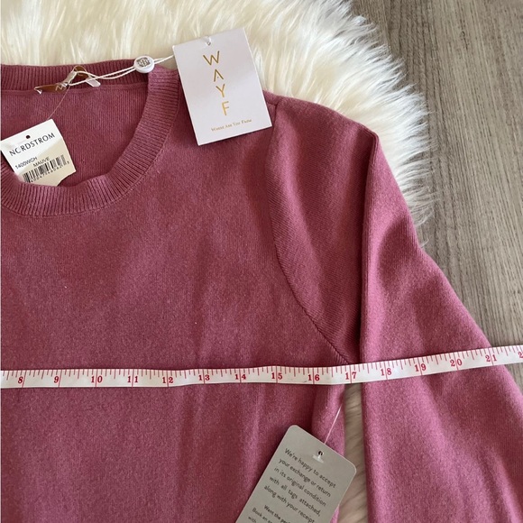 NWT WAYF sweater Blush Mauve Pink Long sleeve With Waist Tie Size MEDIUM - Picture 6 of 8